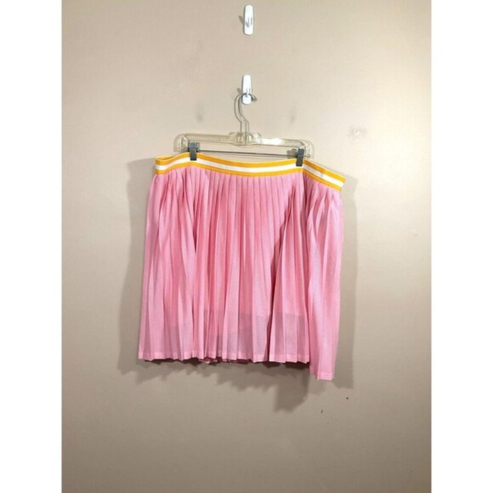 J Crew Womens Mesh Pleated Active Skort Skirt 3X Pink Preppy Tennis Athleisure